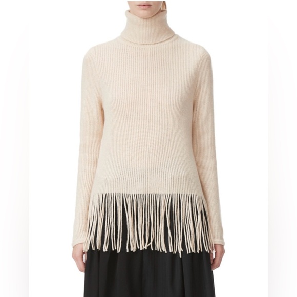 GUC Zimmermann- Wool and Cashmere Blend Fringe Turtleneck Sweater. Size US 2P - Picture 3 of 8